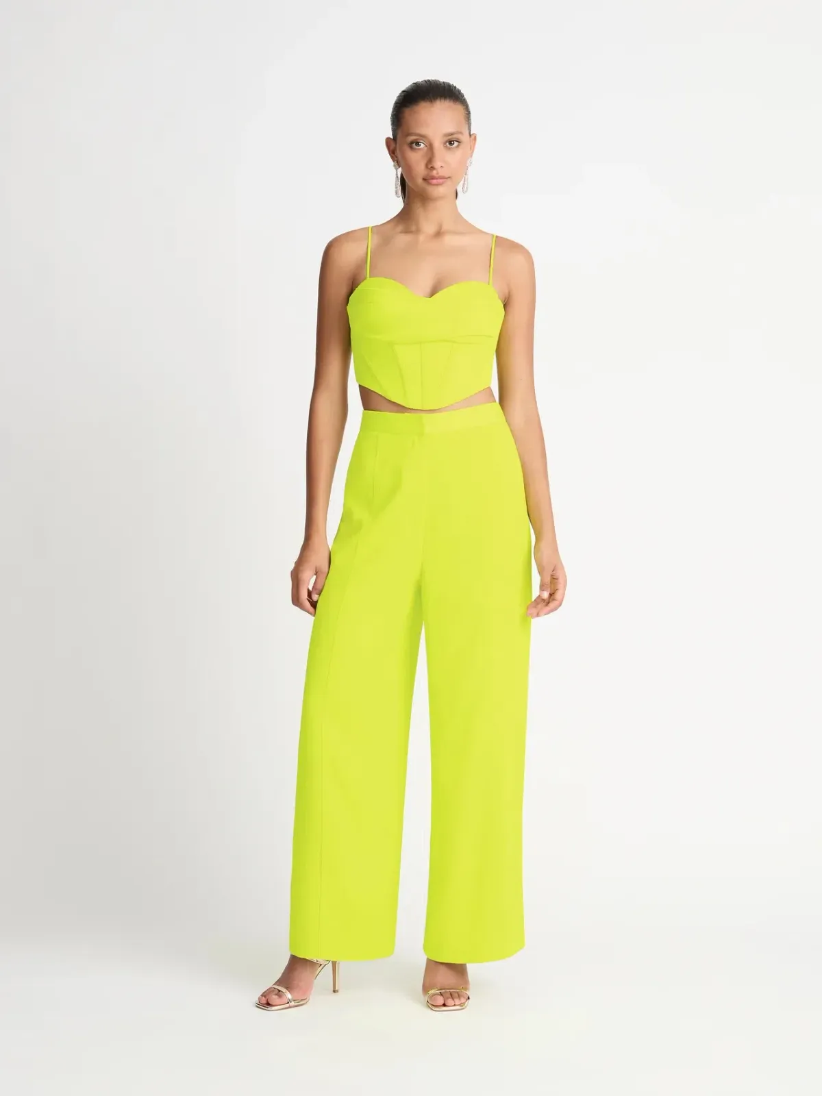 Sheike Lola Bustier Size 8 and Pant Size 10 Coord Set in Lime Green - Image 1