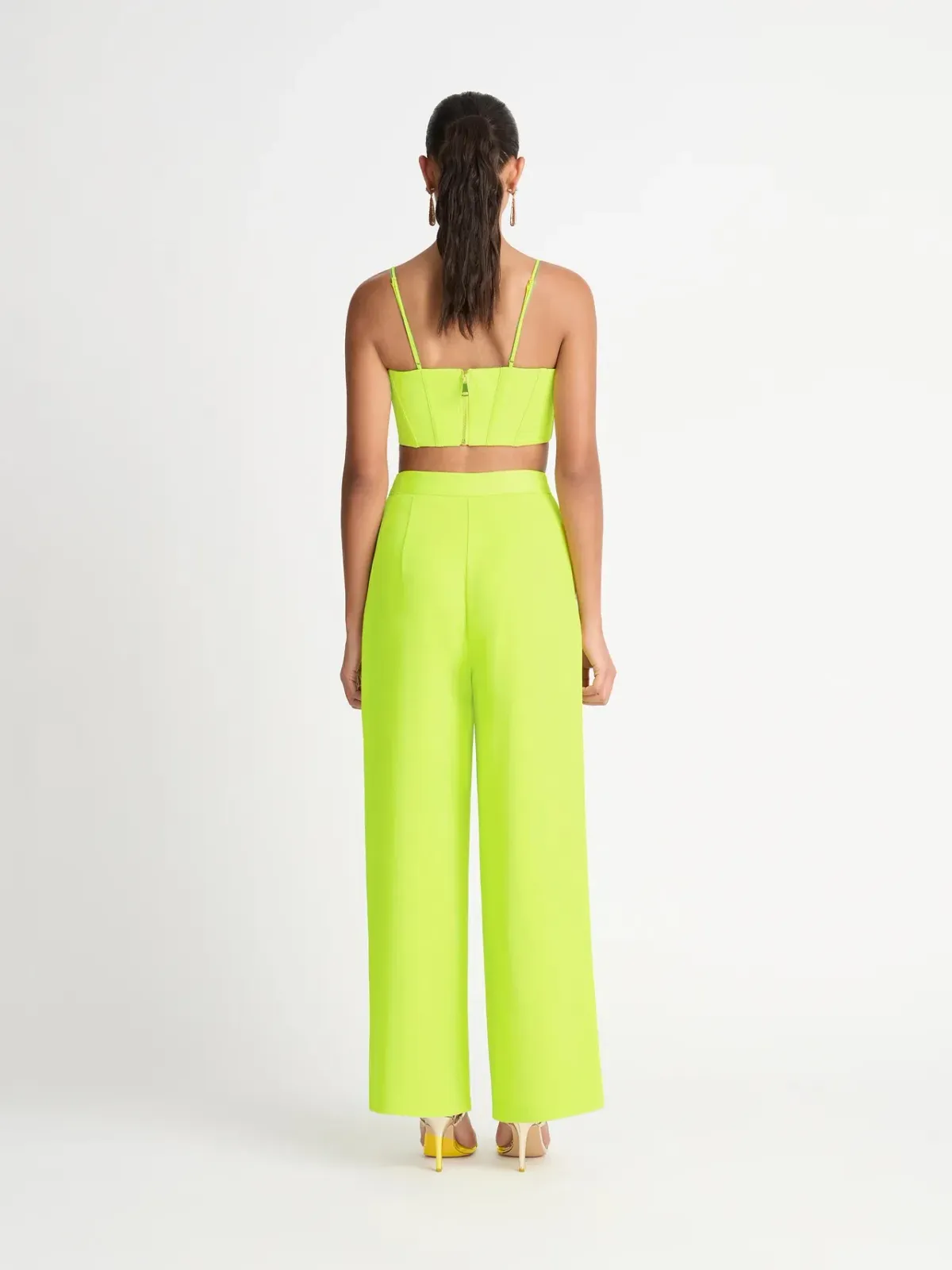 Sheike Lola Bustier Size 8 and Pant Size 10 Coord Set in Lime Green - Image 3