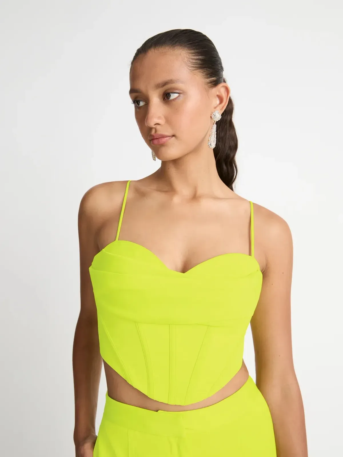 Sheike Lola Bustier Size 8 and Pant Size 10 Coord Set in Lime Green - Image 2