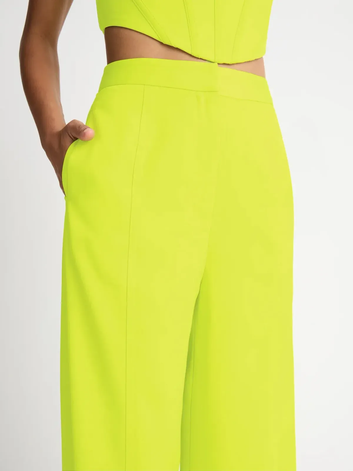 Sheike Lola Bustier Size 8 and Pant Size 10 Coord Set in Lime Green - Image 4