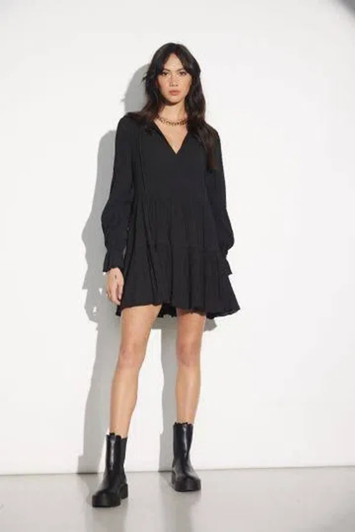 Sovere Asher Reversible Smock Dress Black Size AU 8 for rent on The Volte - main image