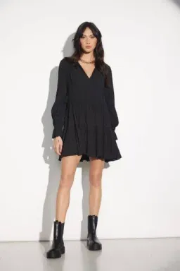 Sovere Asher Reversible Smock Dress Black Size AU 8 for rent on The Volte - image 1