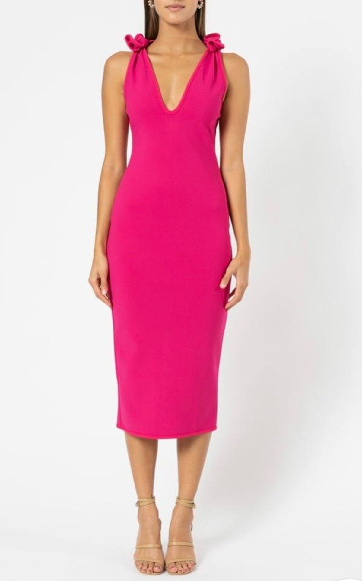 By Johnny v-neck bow shoulder dress size 10 pink - Image 1