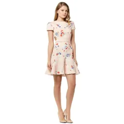 Yeojin Bae Double Crepe Bouquet Floral Jasmine Dress Pink/Floral Size AU 6 for rent on The Volte - image 1