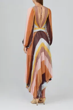 Acler Astone Midi Dress Rainbow Stripe Size 12 for rent on The Volte - image 2