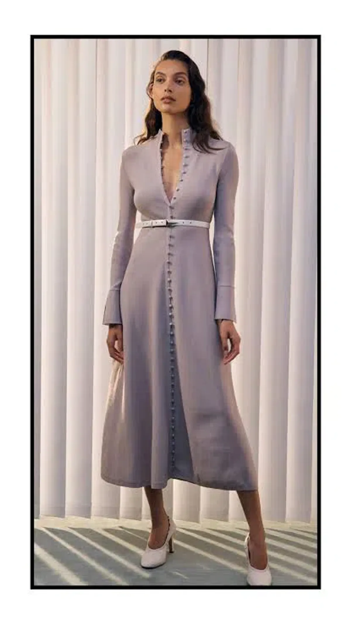 Scanlan Theodore Crepe Knit Button Polo Dress in Pale Mauve Size XS / Au 6 - Image 3