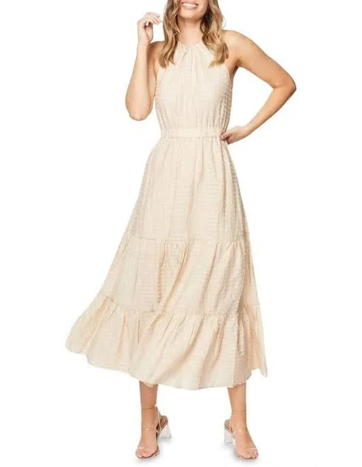 Pilgrim Aaliyah Midi Dress Sand Size 16 - Image 2