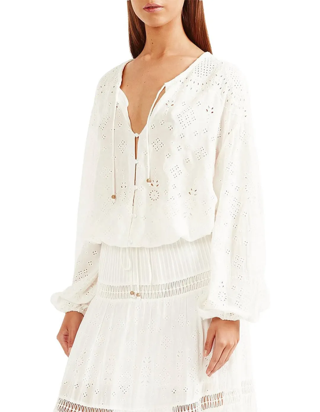 Tigerlilly Xanthe Blouse and Maxi Skirt Set White Size 12 for rent on The Volte - main image