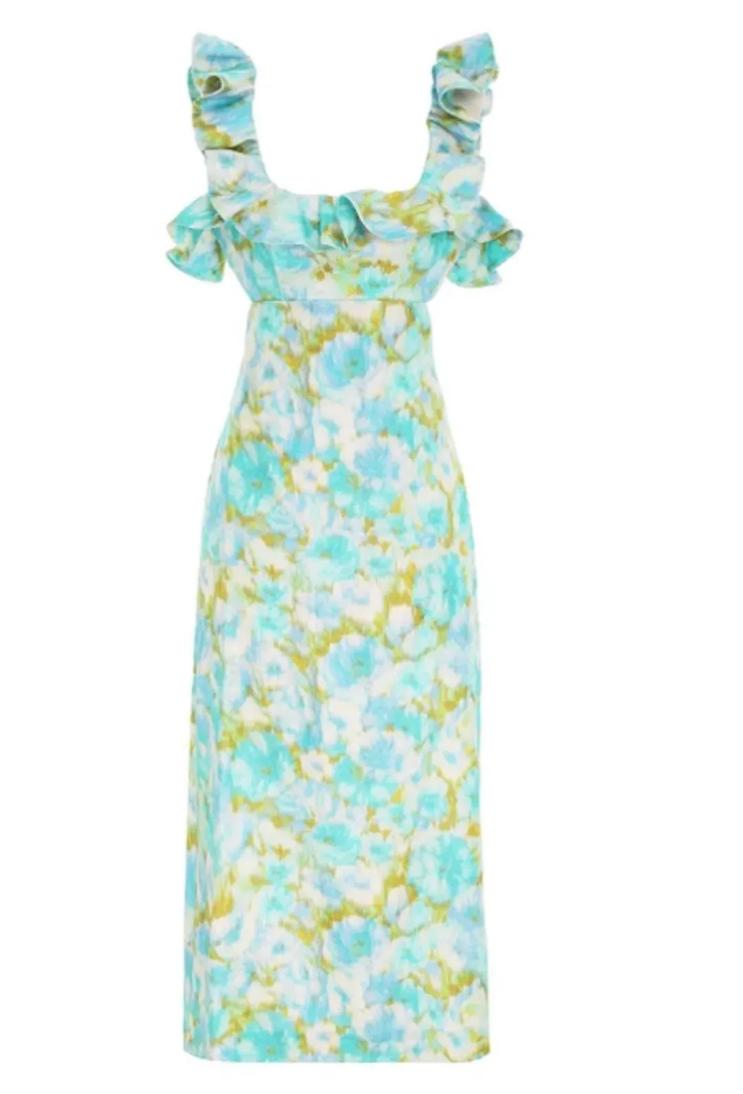 Zimmermann High Tide Frilled Midi Dress Floral Size 0 / Au 8 for rent on The Volte - main image