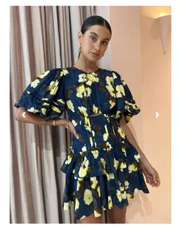 Acler Clovelly mini dress navy size 10 for rent on The Volte - image 2