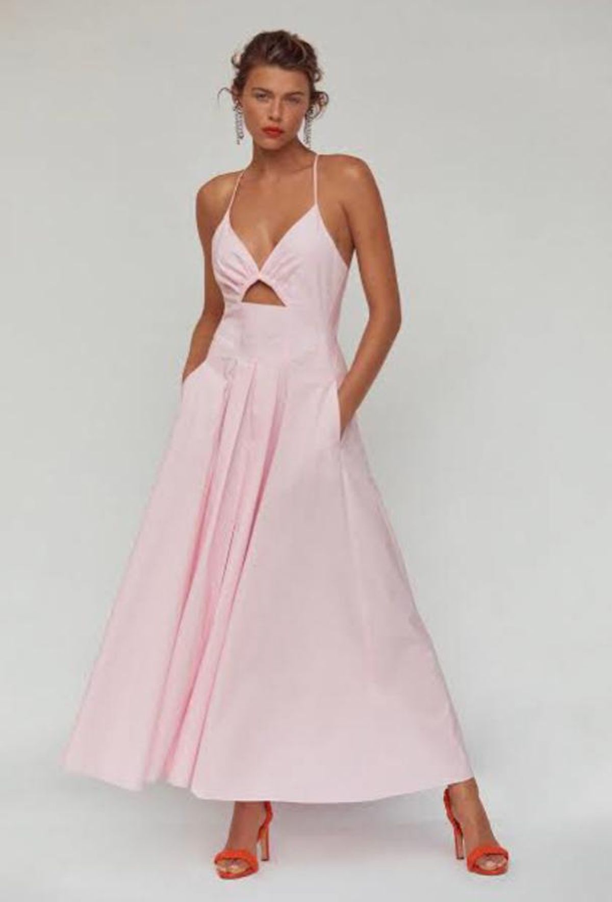 Scanlan Theodore cotton strappy dress light pink size 10 - Image 1