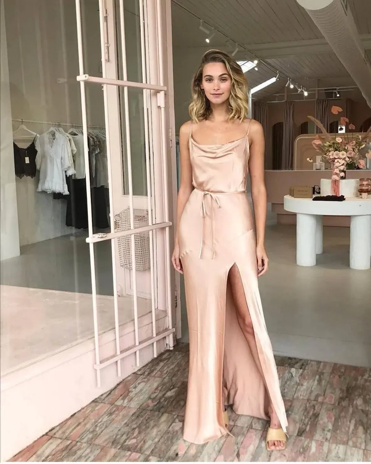 Shona Joy La Lune Bias Cowl Maxi Dress in Desert Rose - Image 6