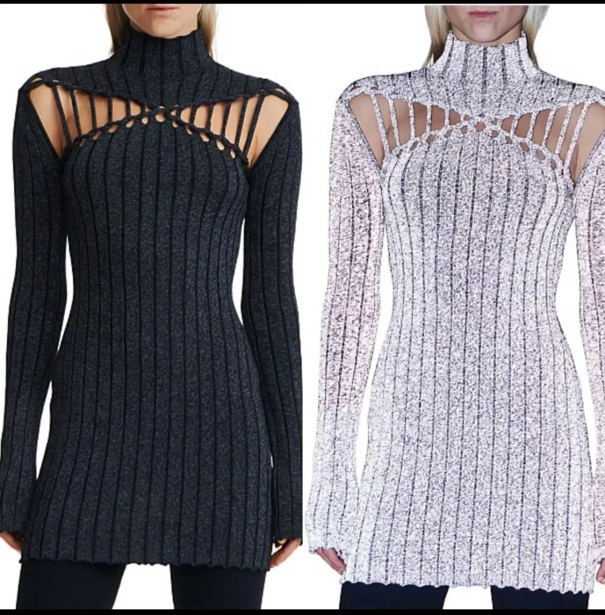 Dion Lee X BRAID LIGHT REFLECTIVE MINI DRESS BLACK - Image 1