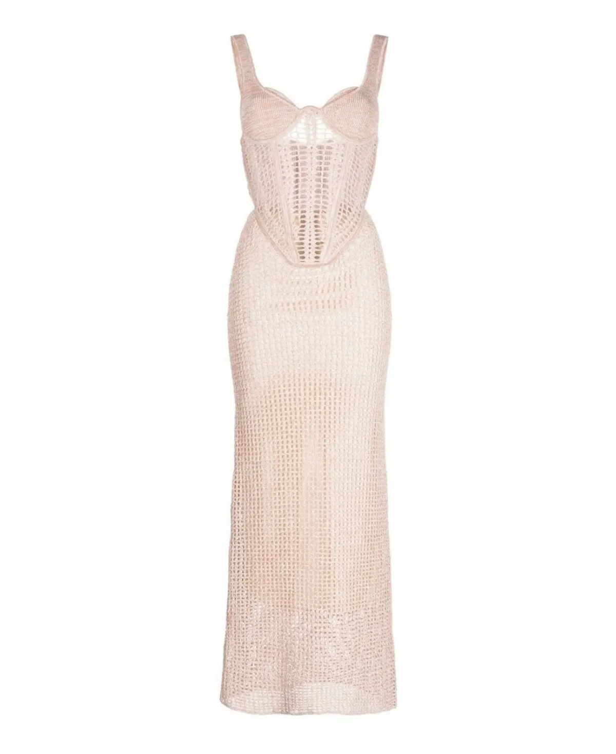 Dion Lee Marled Double Cup Corset Dress Cream Marle Size 8 - Image 4