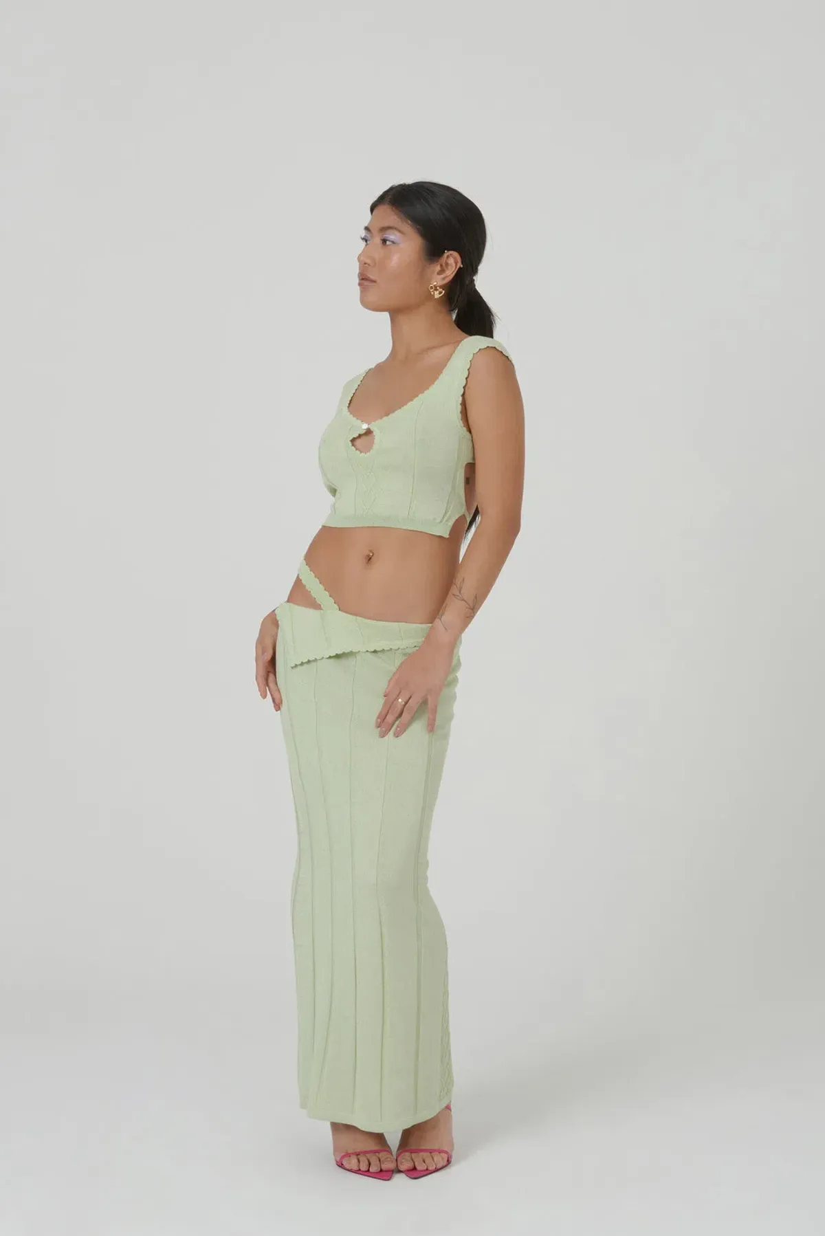 Amiss the Label Joanne Top and Skirt Set Green Size 6 - Image 1