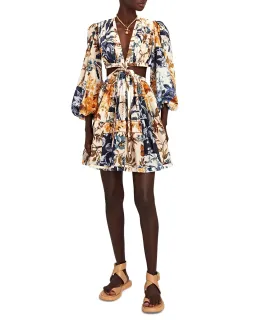 Zimmermann Aliane Cut Out Short Dress Patchwork Floral Size 0 / AU 8 for rent on The Volte - image 1