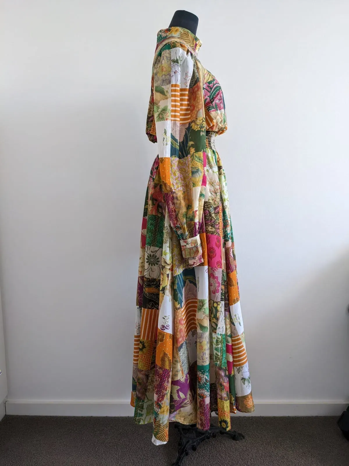 Alemais Hattie Patchwork Midi Dress Multi Print Size 8 - Image 5