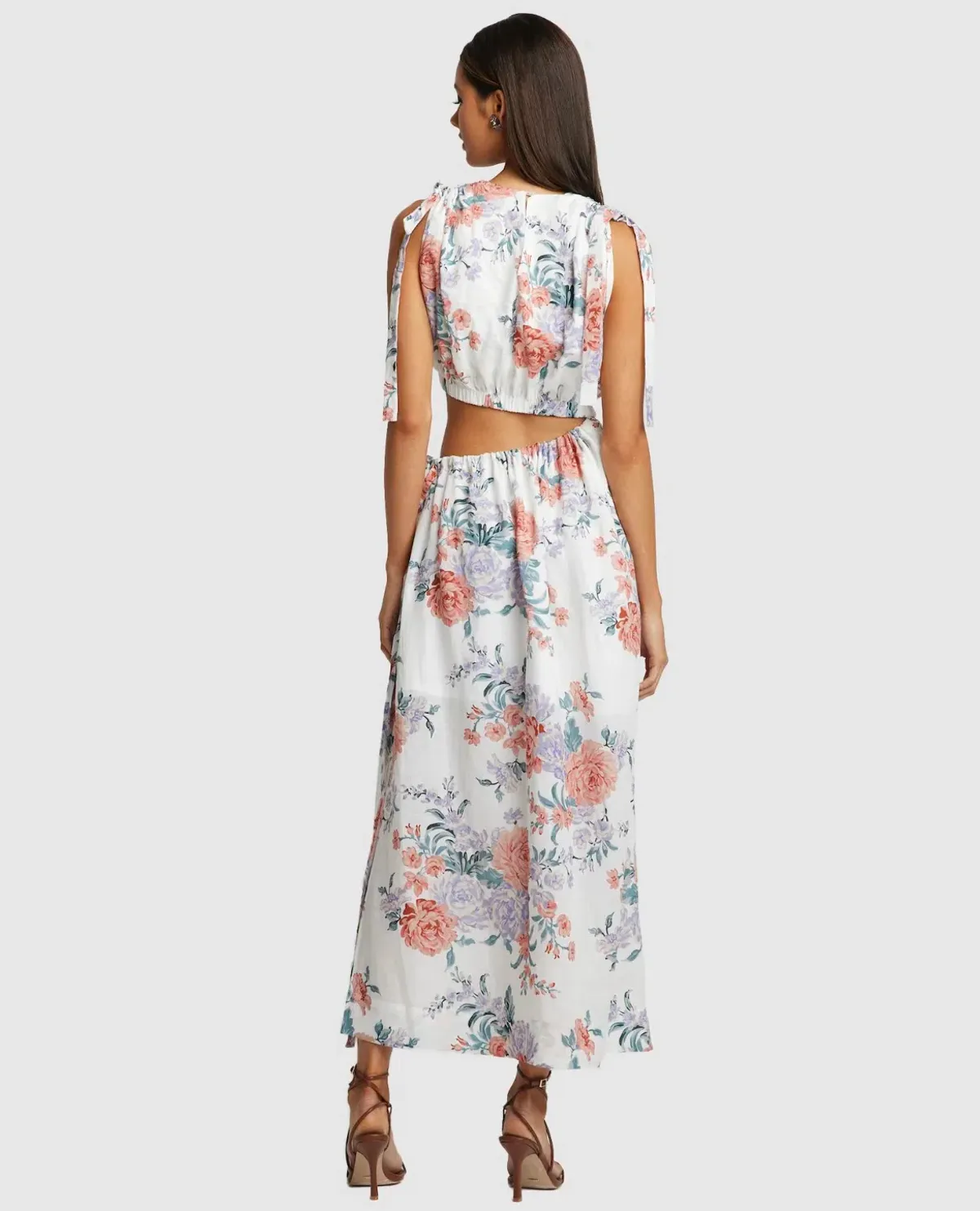 Sofia The Label Moma Gathered Cut Out Maxi Dress Floral Size 12 - Image 3