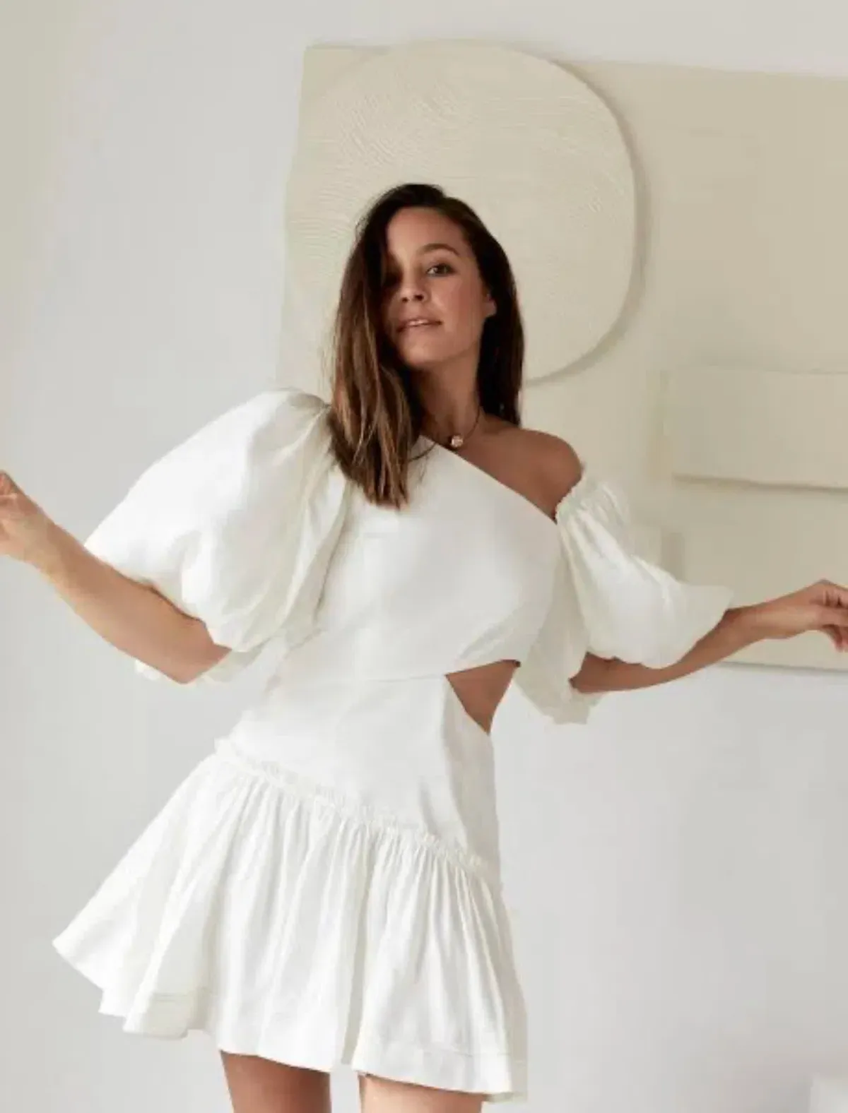 Aje Chateau Mini Dress Ivory Size 8 - Image 7