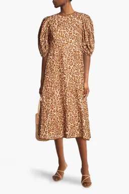 Zimmermann Concert Day Midi Dress Leopard Print Size 1 / Au 10 for rent on The Volte - image 1