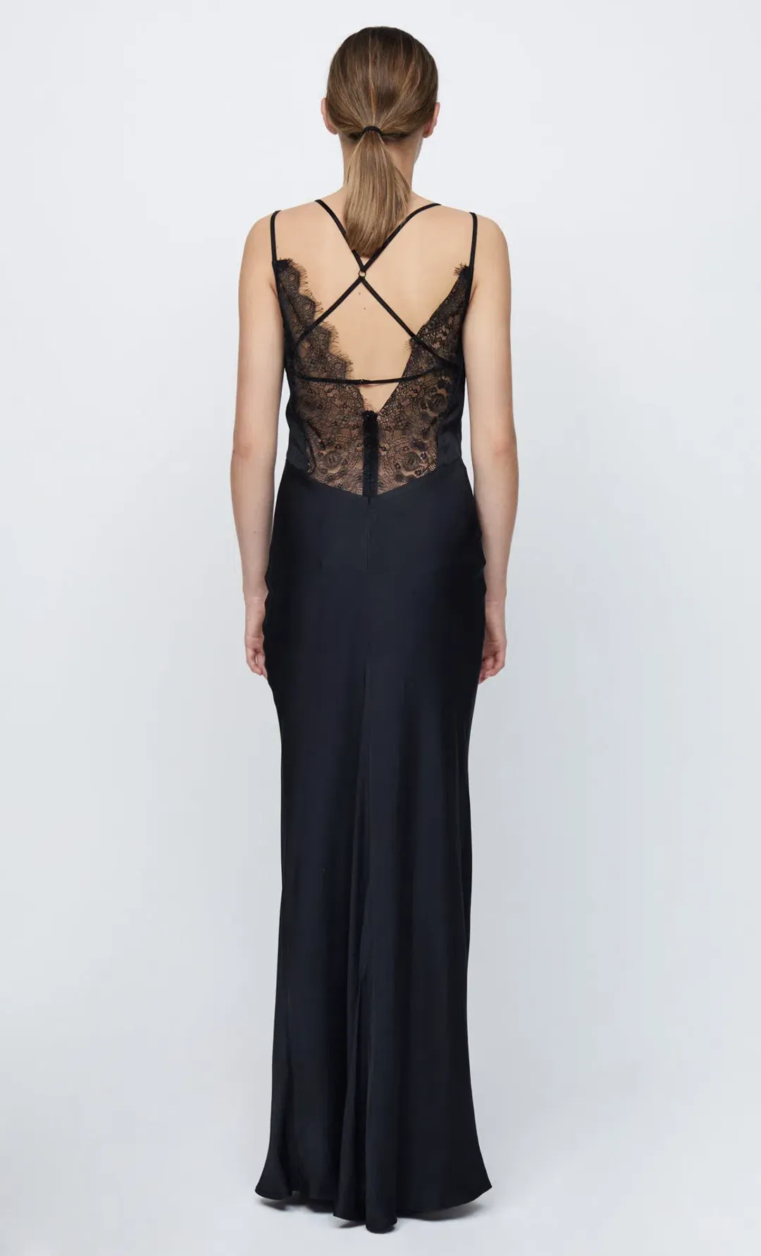 Bec & Bridge Lucille Lace Cut Out Camille Open Back Maxi Dress Black Size 8 / S for rent on The Volte - main image