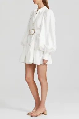Acler Sherwood Mini Dress Ivory Size 14 for rent on The Volte - image 4