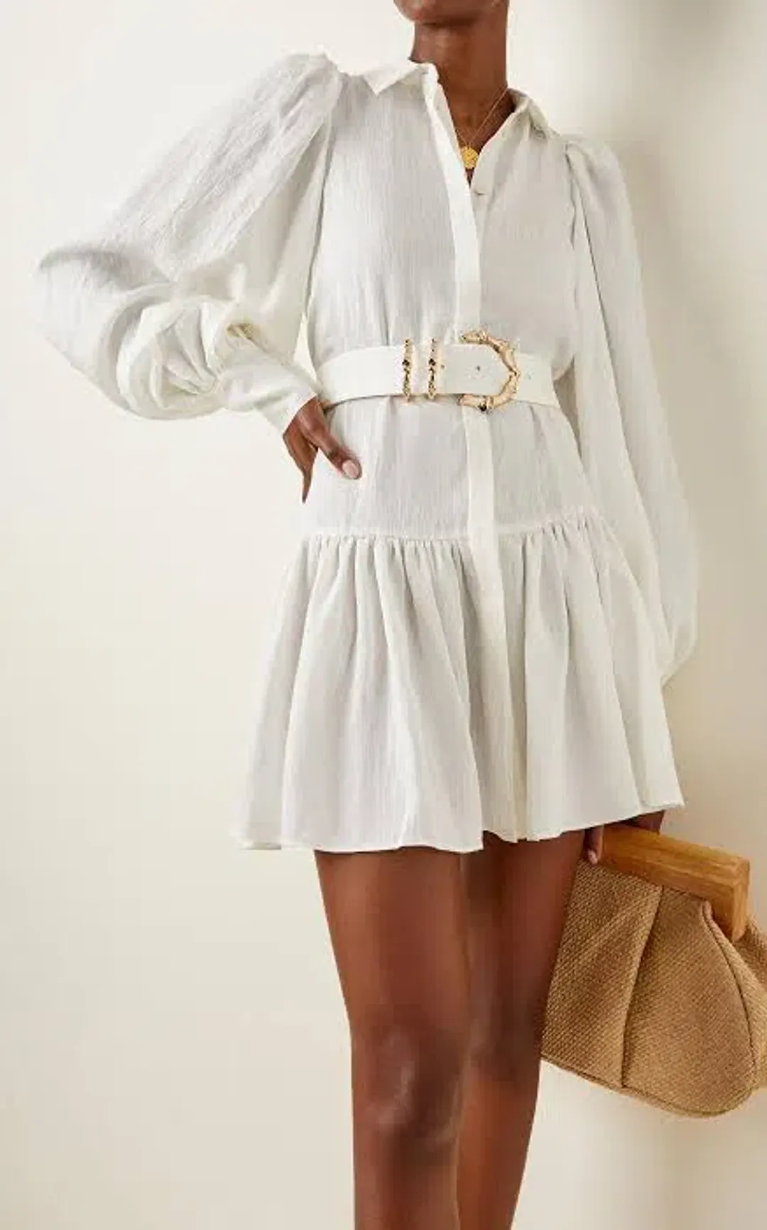 Acler Sherwood Mini Dress Ivory Size 14 for rent on The Volte - main image
