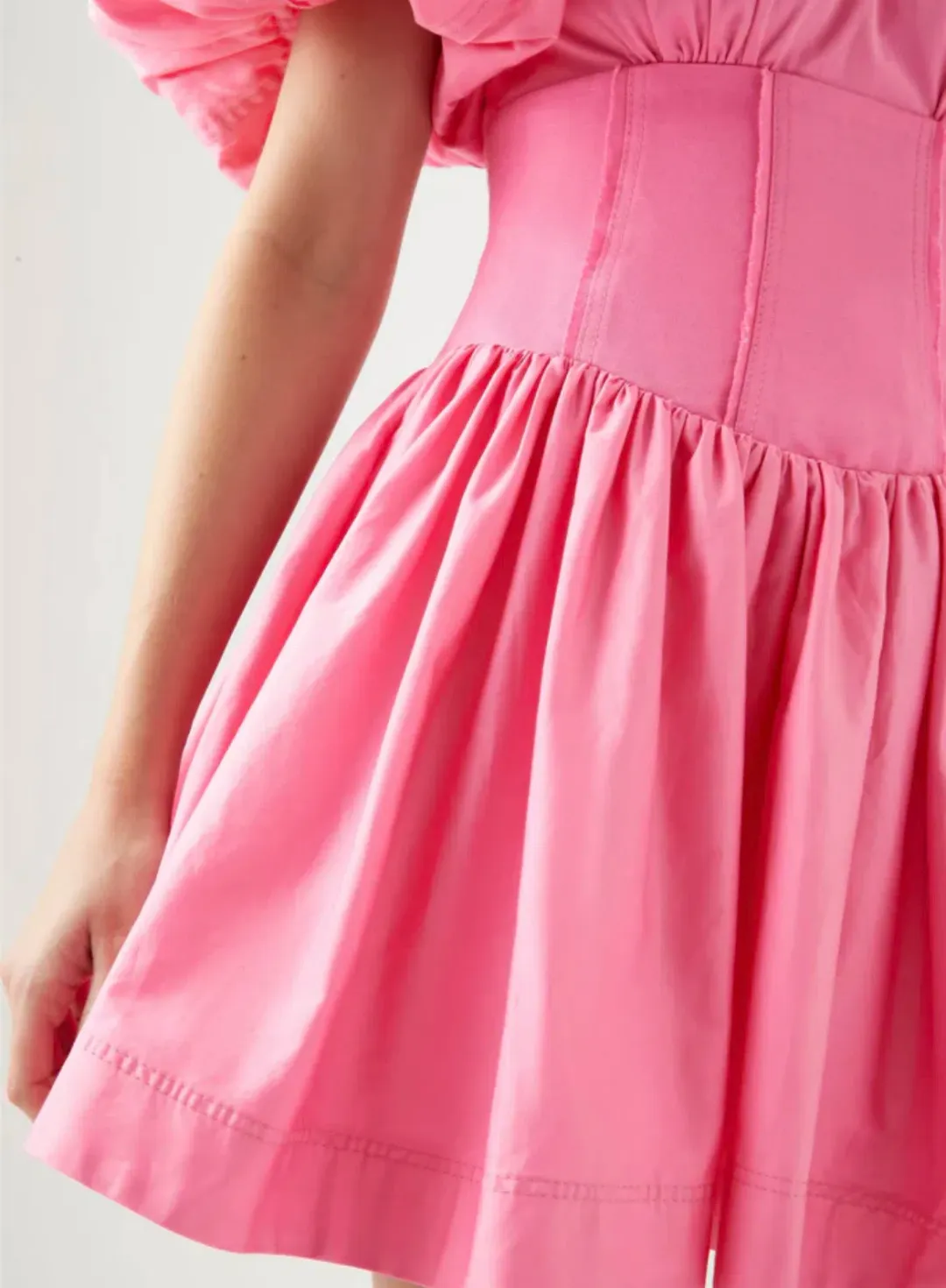 Aje Gianna Puff Sleeve Dress Pink Size AU 10 for rent on The Volte - main image
