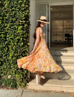 Zimmermann Primrose Crinkle Dress Yellow Size AU 8 for rent on The Volte - image 4
