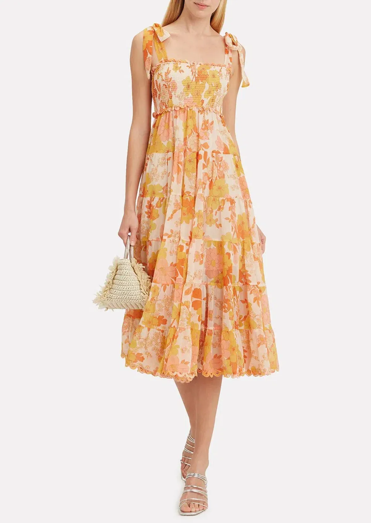 Zimmermann Primrose Crinkle Dress Yellow Size AU 8 for rent on The Volte - main image