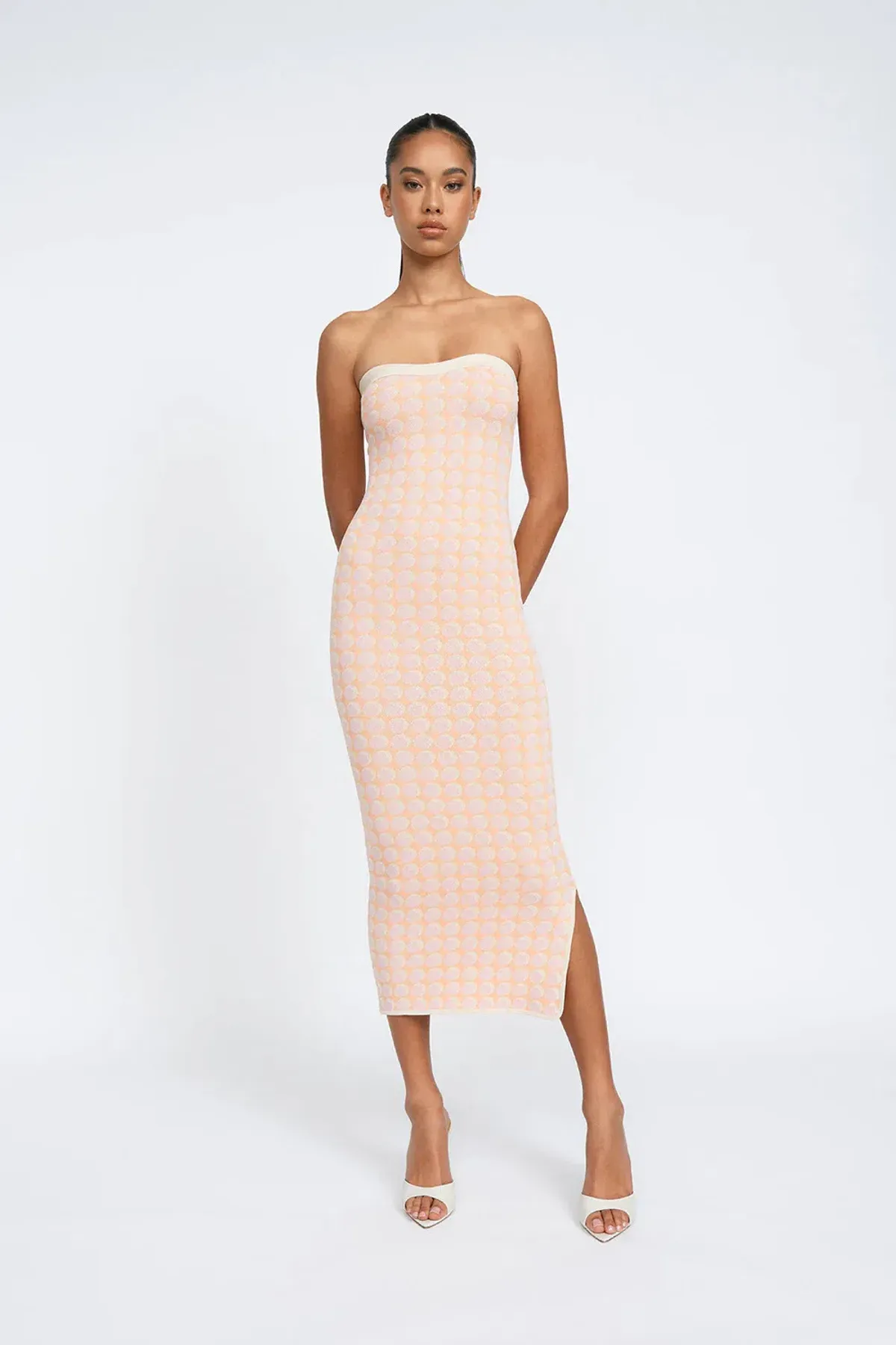 By Johnny Sol Geo Knit Midi Dress Multi Size XS / AU 6 - Image 1