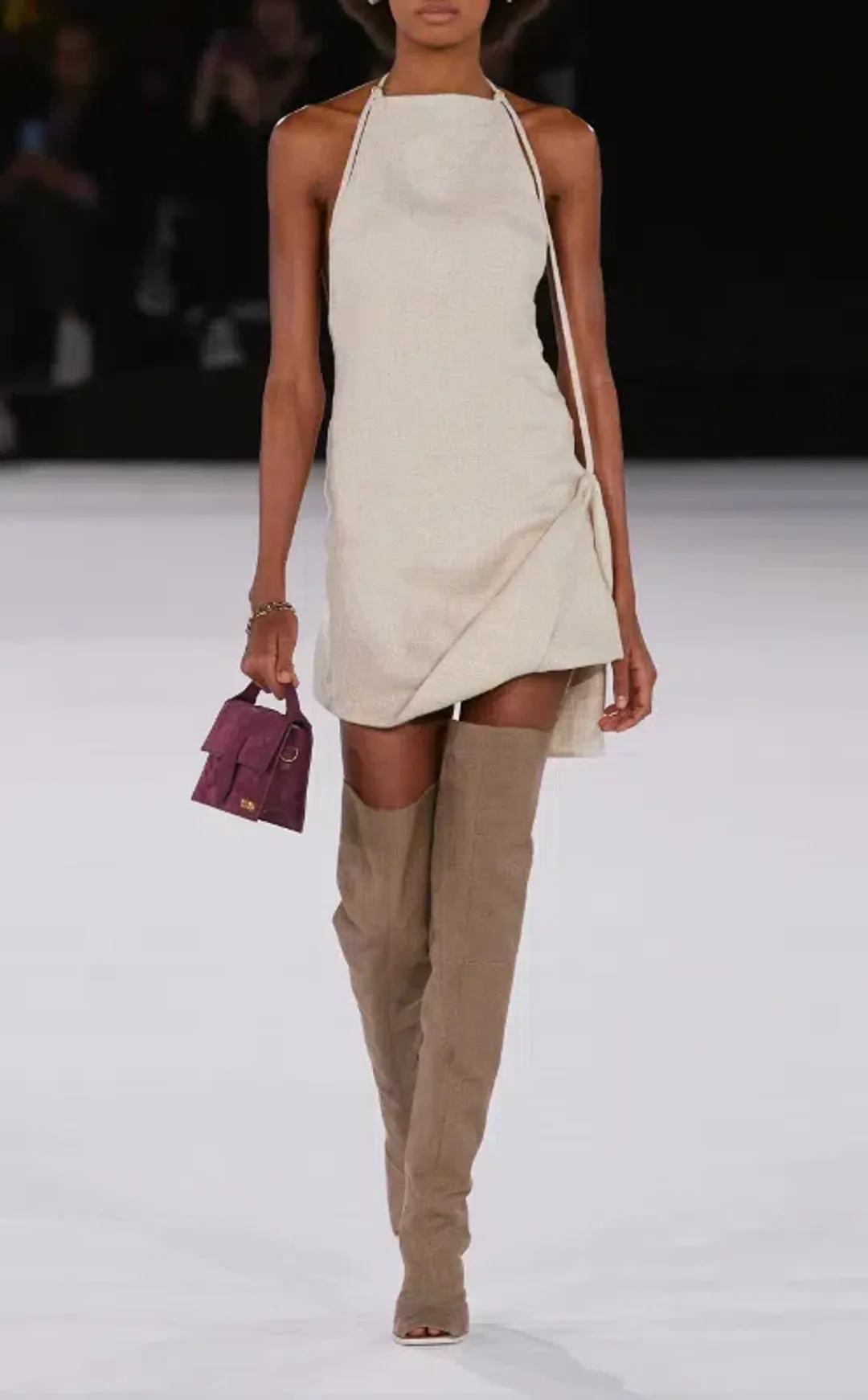 Jacquemus Figuerolles Dress Beige Size AU 6 for rent on The Volte - main image