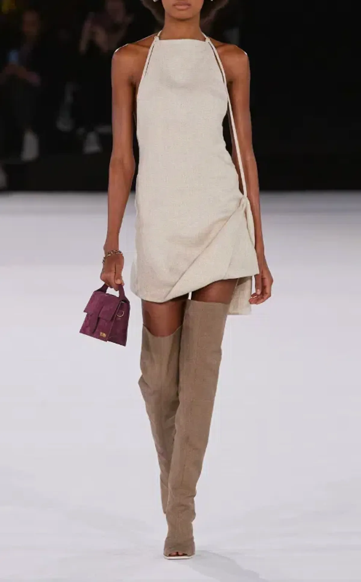 Jacquemus Figuerolles Dress Beige Size AU 6 for rent on The Volte - main image