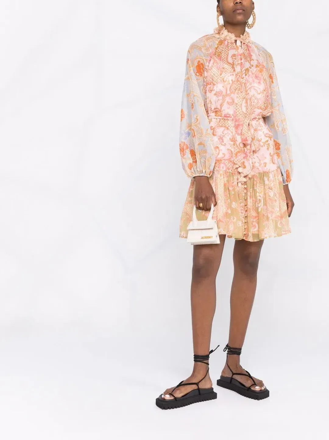 Zimmermann Postcard Lantern Floral Mini Dress Multi-colored Size 0P / AU 6 for rent on The Volte - main image