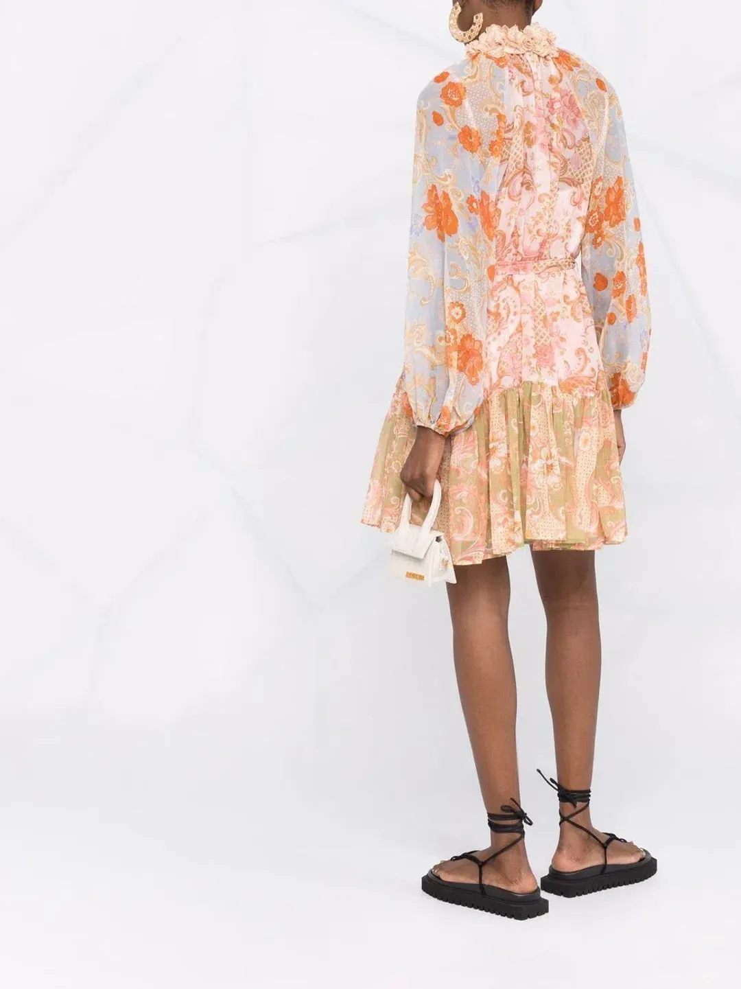 Zimmermann Postcard Lantern Floral Mini Dress Multi-colored Size 0P / AU 6 for rent on The Volte - main image