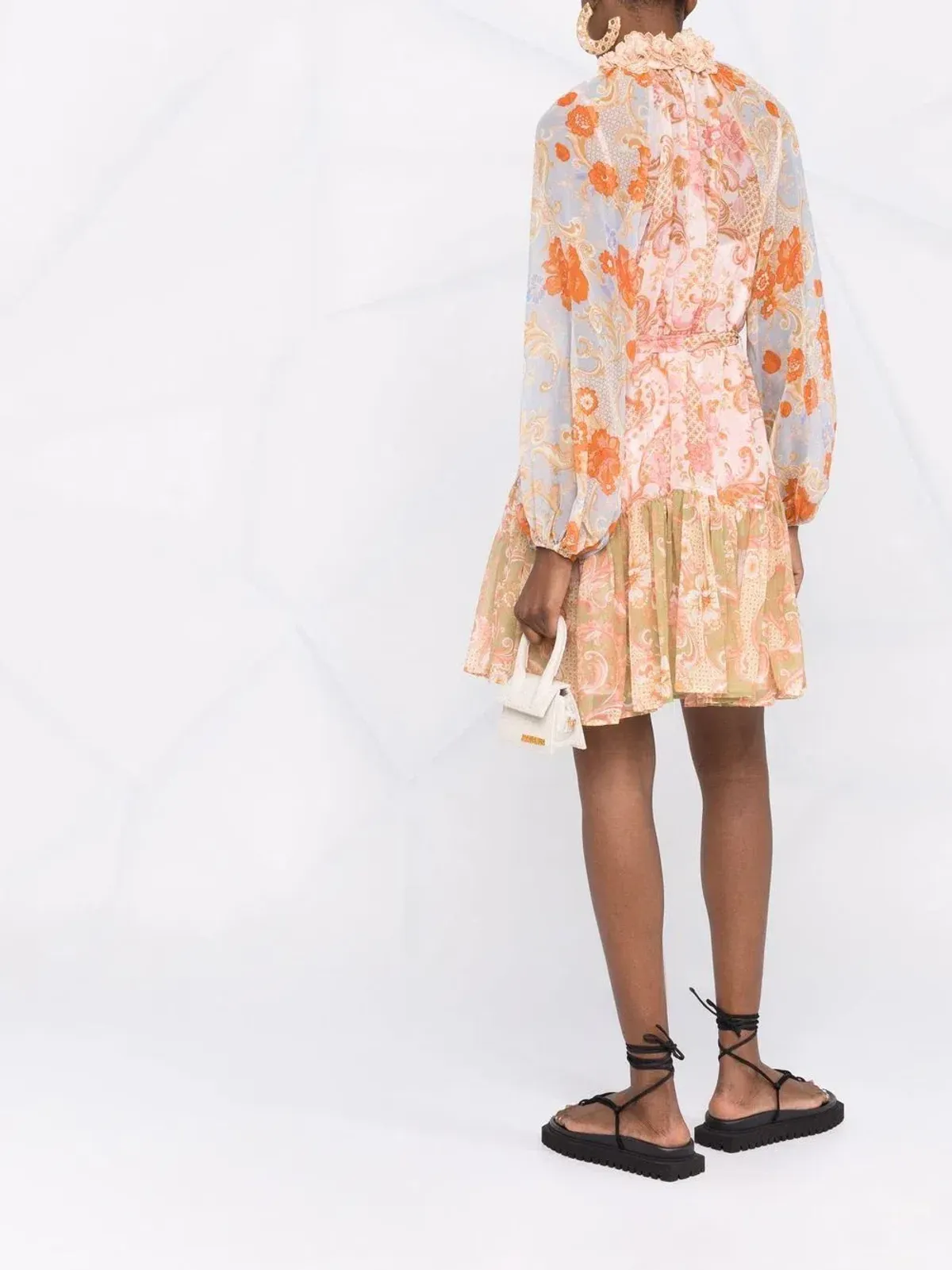 Zimmermann Postcard Lantern Floral Mini Dress Multi-colored Size 0P / AU 6 - Image 3