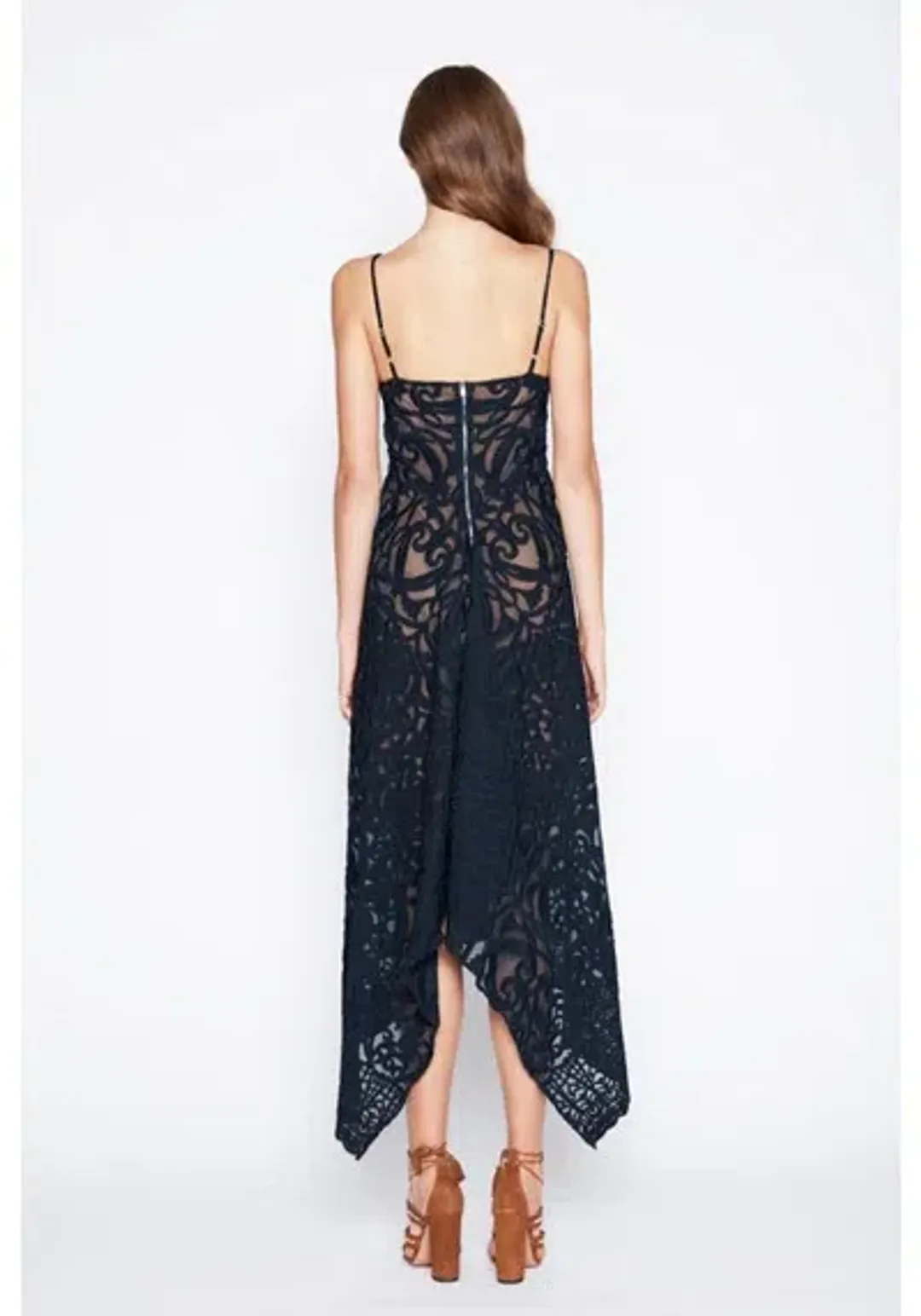 Once Was Harlequin Midi Dress Ink Navy Size AU 8 for rent on The Volte - main image
