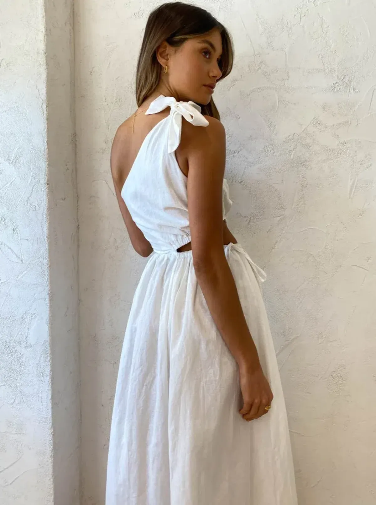 By Nicola Gabriella One Shoulder Maxi Dress In White Size 8 - Image 2