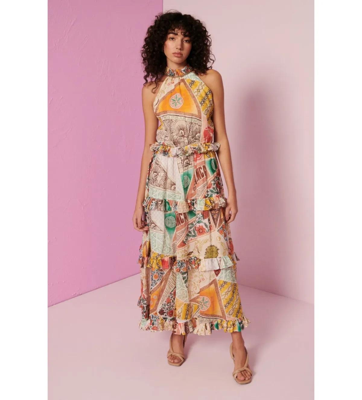 Kate Ford Zellije Long Layered Dress Yolanda Size 10 - Image 1