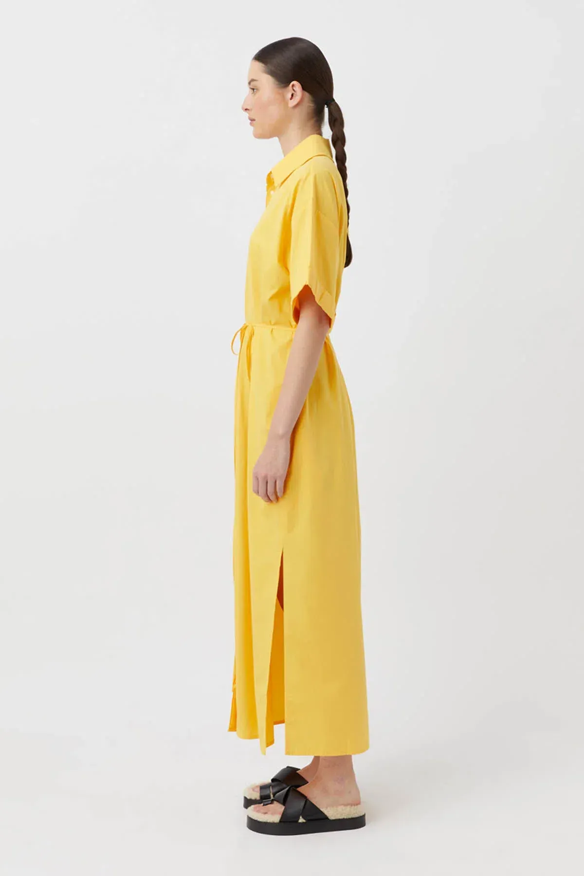 Camilla & Marc Wally Shirt Midi Dress Honey Yellow Gold Size 10 - Image 3