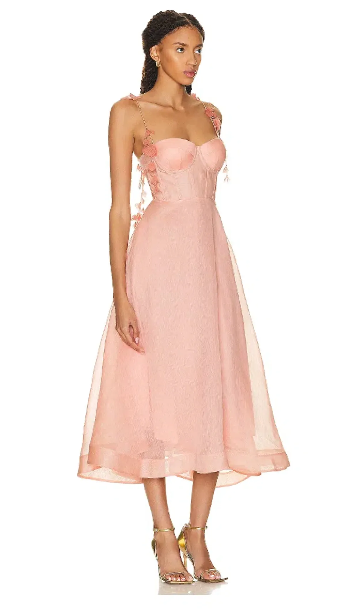 Zimmermann The Wonderland Midi Corset Dress in Dusty Pink Size 0P/Au 6 - Image 4