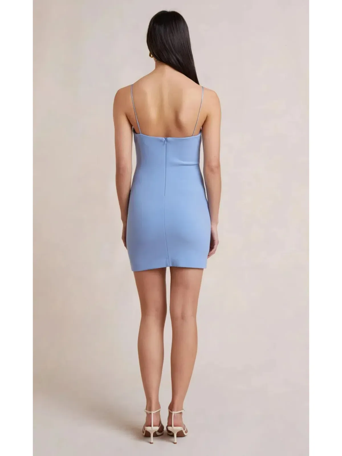 Bec & Bridge Noa Keyhole Mini Dress in Sky Blue Size AU 6 - Image 2
