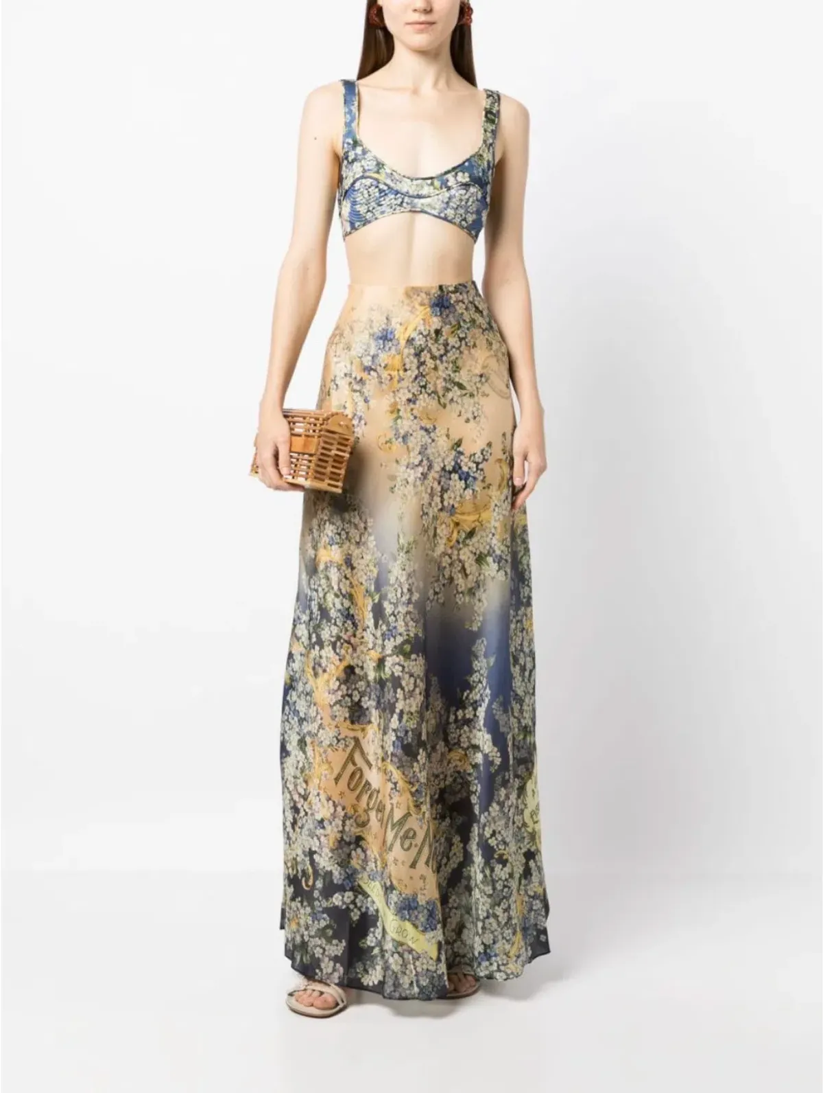 Zimmerman Tama Bias Flare Skirt and Bra Set Multi Size 0 / AU 8 for rent on The Volte - main image