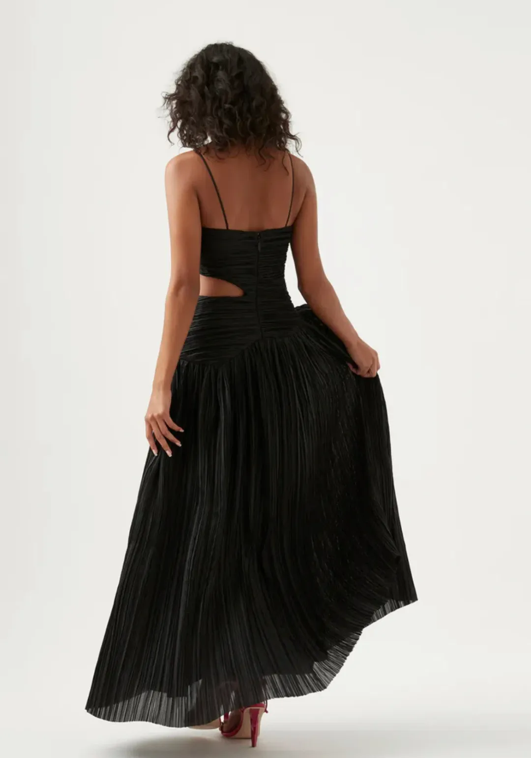 Aje Laurier Wave Maxi Dress Black Size AU 6 for rent on The Volte - main image