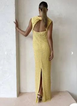Camilla and Marc Riviera Column Dress Yellow Size AU 6 for rent on The Volte - image 3