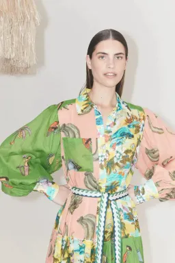 Alemais Holiday Patchwork Shirtdress Multi-colored Size AU 6 for rent on The Volte - image 4