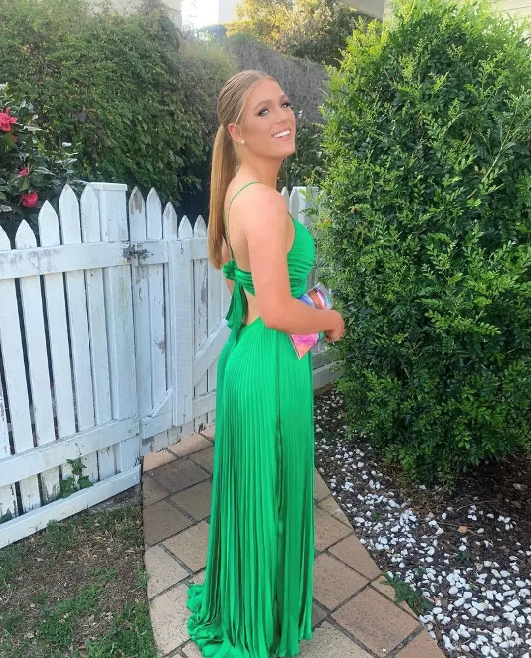 A.L.C Aries Pleated Gown Green Size 10 for rent on The Volte - main image