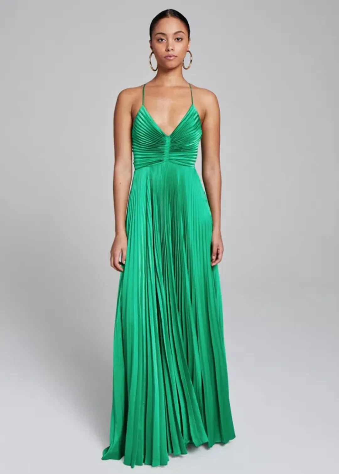 A.L.C Aries Pleated Gown Green Size 10 for rent on The Volte - main image