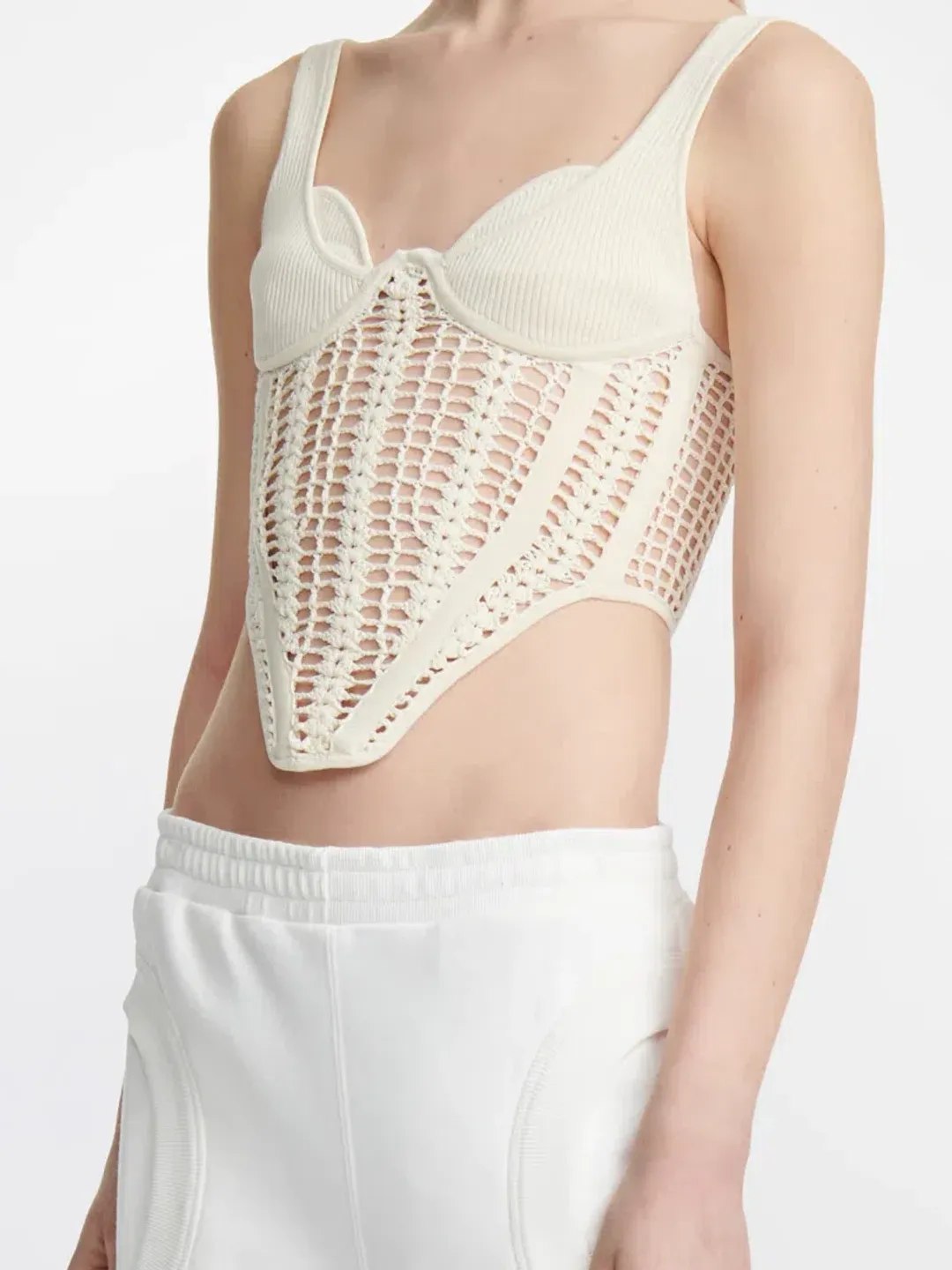 Dion Lee Crochet Corset Cream Size M / Au 10 for rent on The Volte - main image