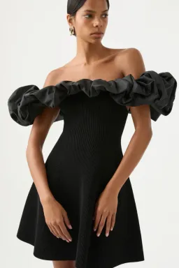 Aje Eldora Mini Dress Black Size XL / Au 14 for rent on The Volte - image 2